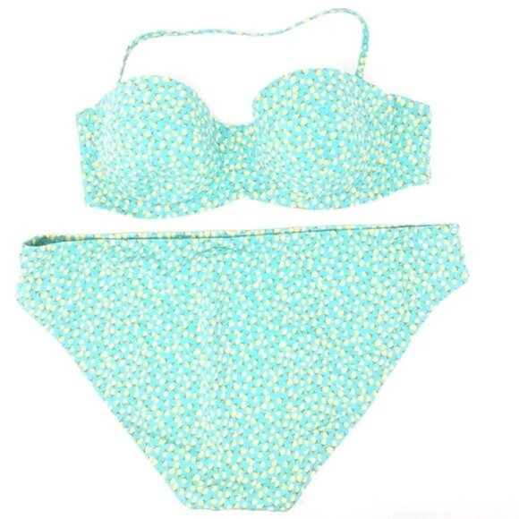 J. Crew Womens Mint Floral Bikini Set Large - Picture 3 of 5